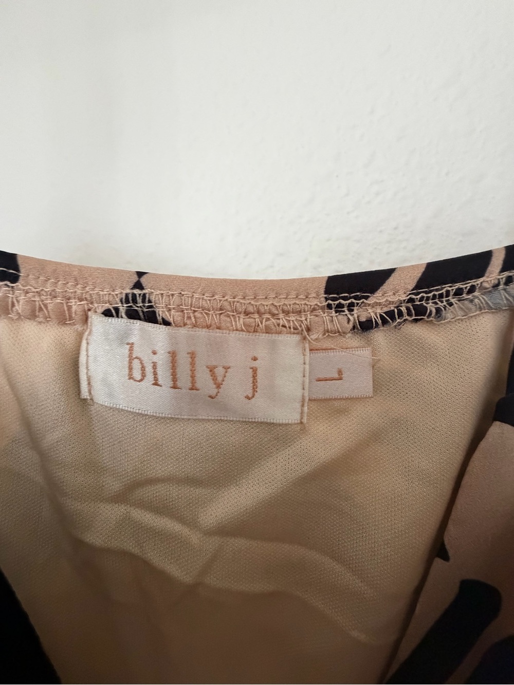 Beige and Black Printed Midi Slip Dress with Spaghetti Straps - Picture 2 of 3